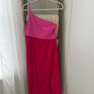 Petal & Pup Fuchsia One-Shoulder Dress
